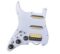 Electric Guitar Pickguard Pickup Left Handed Loaded SSH Pickguard Set Split Coil Humbucker Pickups Kill Converter Output Mute Converter Guitar Parts(White)