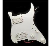Electric Guitar Pickguard Pickup Loaded Prewired Electric Guitar Pickguard Pickup Pick Guard Pickups Electric Guitar Parts Replacement 3 Ply Black White(White)