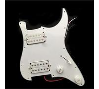 Electric Guitar Pickguard Pickup Loaded Prewired HH Pickguard Humbucker Pickup Assembly Set White/Black Guitar Parts(White)