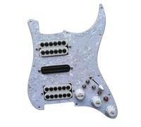 Electric Guitar Pickguard Pickup Prewired Loaded ST Pickguard HSH White Humbucker Alnico V Pickups Set Coil Splitting Converter For ST Electric Guitar(B)