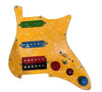 Electric Guitar Pickguard Pickup Prewired Loaded ST Pickguard With SSH With Humbucker Pickups Set Coil Splitting Converter Pickguard Pickup(Yellow)
