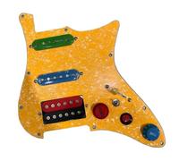Electric Guitar Pickguard Pickup Prewired Loaded ST Pickguard With SSH With Humbucker Pickups Set Coil Splitting Converter For ST Electric Guitar(Yellow)