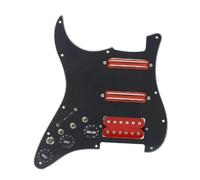 electric Guitar Pickguard pickup set 1Set SSH Guitar Pickguard Wiring Loaded Prewired + Silence Converter ST Guitar Double Coil Pickup 12Color(Black-Red pickup)