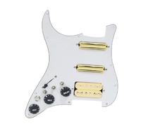 electric Guitar Pickguard pickup set 1Set SSH Guitar Pickguard Wiring Loaded Prewired + Silence Converter ST Guitar Double Coil Pickup 12Color(White-Cream pickup)