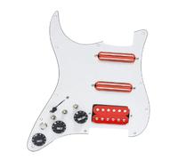 electric Guitar Pickguard pickup set 1Set SSH Guitar Pickguard Wiring Loaded Prewired + Silence Converter ST Guitar Double Coil Pickup 12Color(White-Red pickup)