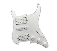 electric Guitar Pickguard pickup set 3-ply 11 Holes White Prewired Pickguard HSH Pickup For ST Guitar Replaceme(Whit)