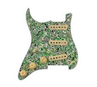 electric Guitar Pickguard pickup set 5 Pickups Guitar Pickups SSS Single Coil Guitar Pickups Loaded Prewired Pickguard Guitar Parts Replace(Green agate)