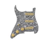 electric Guitar Pickguard pickup set 5 Pickups Guitar Pickups SSS Single Coil Guitar Pickups Loaded Prewired Pickguard Guitar Parts Replace(Zebra)