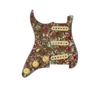 electric Guitar Pickguard pickup set 5 Pickups Guitar Pickups SSS Single Coil Guitar Pickups Loaded Prewired Pickguard Guitar Parts Replace(Red agate)