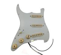electric Guitar Pickguard pickup set 5 Pickups Guitar Pickups SSS Single Coil Guitar Pickups Loaded Prewired Pickguard Guitar Parts Replace(Vintage white)
