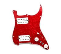electric Guitar Pickguard pickup set 5 Prewired ST Pickguard Coil Splitting Pickguard HH Loaded Pickguard With Humbucker Pickups Set Multi Colour(Red Pearl w White)