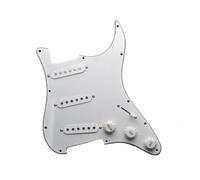 electric Guitar Pickguard pickup set 5 SSS Prewired Guitar Pickguard Loaded Pickguard Staggered Pickups 48/50/52mm For FD ST Guitar 9 Colors Choose(White)