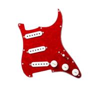 electric Guitar Pickguard pickup set 5 SSS Prewired Guitar Pickguard Loaded Pickguard Staggered Pickups 48/50/52mm For FD ST Guitar 9 Colors Choose(Red Pearl)