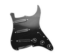 electric Guitar Pickguard pickup set Black And White SSS Guitar Pickguard Pickup Set Dual Hot Rail Humbucker Pickups For ST Guitar(Black)