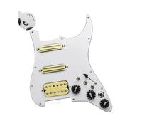 electric Guitar Pickguard pickup set Guitar Double Coil Pickup With Singlecut Wiring Loaded Prewired SSH Guitar Pickguard Scratchplate Assembly(White with Cream)