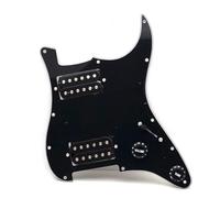 electric Guitar Pickguard pickup set Guitar Pickup Panel ST SQ HH Guitar Pickguard Front Cover Wiring Assembly Pearl Color(Black panel-black pickup)
