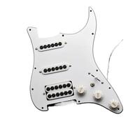 electric Guitar Pickguard pickup set Guitar ST Style Loaded Pickguard With On/On Coil Spliting Converter Loaded Prewired Scratchplate SSH-Coil Splitting(White)