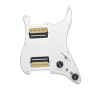 electric Guitar Pickguard pickup set HH-Coil Splitting Guitar Pickguard Two Blade/Hexagonal Screw Style Output-7.5K/15K Loaded Prewired Scratchplate(WH Zebra)