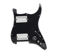 electric Guitar Pickguard pickup set HH-Coil Splitting Guitar Pickguard Two Blade/Hexagonal Screw Style Output-7.5K/15K Loaded Prewired Scratchplate(BK White)
