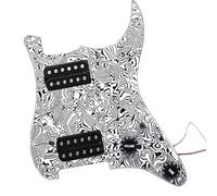 electric Guitar Pickguard pickup set HH Guitar Pickguard And Two Black Humbucker Loaded Prewired Scratchplate Assembly Multi Color(Black White Shell)