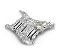 electric Guitar Pickguard pickup set HSH 3-ply Guitar Pickguard Humbucker Pickup with Single Cut Converter Umbrella Screw Prewired Scratchplate Assembly(Zebra color)