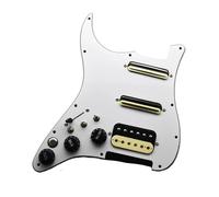 electric Guitar Pickguard pickup set Left Hand SSH Guitar Pickguard Pickup with Singlecut Converter Wiring Loaded Prewired Pickup Black White(White)