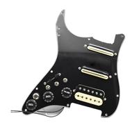 electric Guitar Pickguard pickup set Left Hand ST Guitar Pickup With Singlecut Wiring Loaded Prewired Pickguard SSH Pickguard Scratchplate Assembly(Black)