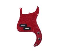 electric Guitar Pickguard pickup set PB Prewired Loaded Pickguard Plate With Pickup For 4 String P Bass Multi Colour(Red Pearl)