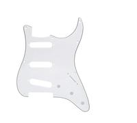 electric Guitar Pickguard pickup set Set Of 3Ply White SSS Pickguard 11 Hole ST Back Plate Pickup Covers 2T1V Knobs Converter Tip Whammy Bar Tip For Guitar(50mm52mm52mm)