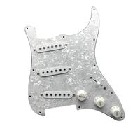 electric Guitar Pickguard pickup set Single Coil Alnico Guitar Pickguard Pickups Prewired 11 Hole SSS Red/White Pearl White Guitar Accessories(White Pearl)