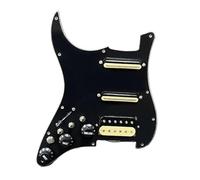 electric Guitar Pickguard pickup set Single Coil Guitar Pickguard Pickups Loaded Prewired 11 Hole SSS Red/White Pearl White Guitar Accessories(Zebra BK Pickguard)