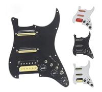 electric Guitar Pickguard pickup set SSH Guitar Pickguard Wiring Loaded Prewired + Silence Converter ST Guitar Double Coil Pickup Black(WH-red w bk pickup)