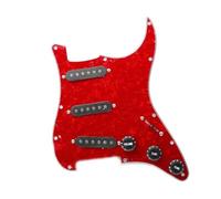 electric Guitar Pickguard pickup set SSS Prewired ST Pickguard 3 Single Coil Pickups Loaded Guitar Pickguard With Black White Pickup(Red pearl w black)