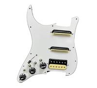 electric Guitar Pickguard pickup set ST Guitar SSH-Coil Splitting Prewired Pickguard Two Mini Humbucker + ONE Humbucker(9K/9K/15K)(WH with Switch)