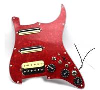 Electric Guitar Pickguard Pickup SSH Guitar Pickguard Wiring Loaded Prewired + Silence Converter ST Electric Guitar Double Coil Pickup Black White(B)