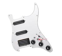 Electric Guitar Pickguard Pickup SSH High Output Loaded Prewired Scratchplate Coil Splitting 2 Mini Humbucker With Coil Pickup Electric Guitar Pickguard(Black)