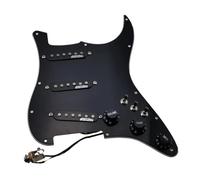 Electric Guitar Pickguard Pickup SSS Ainico 5 Single Coil Pickups 7-Way Type Fully Loaded Prewired Pickguard Set For Guitar Electric Guitar(Black)