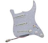 Electric Guitar Pickguard Pickup SSS Guitar Prewired Loaded Pickguard Single Coil Pickups Set Retro White For ST Electric Guitar Replacement Parts
