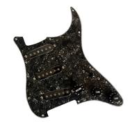 Electric Guitar Pickguard Pickup SSS Loaded Prewired St Pickguard 3Ply 11 Hole Ainico 5 Humbucker Pickups Coil Splitting Converter Multi For FD St(Black)