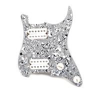 Electric Guitar Pickguard Pickup Suitable For ST SQ Electric Guitar Pickup Guard Assembly HH Aluminum Nickel Cobalt Black Pickup Can Be Cut Single(Zebra)