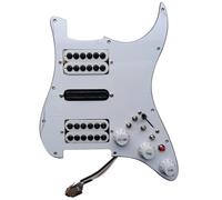 Electric Guitar Pickguard Pickup Upgrade 3-ply HSH Electric Guitar Loaded Prewired Pickup Pickguard Kit(White)