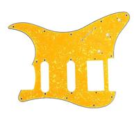 Electric Guitar Pickguard, PVC Plastic Guard Plate, Scratch - Resistant Front Cover with Aluminum Foil Shielding for Fender Style Guitars (Yellow Pearl Color GSSH64)