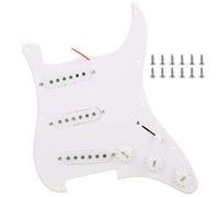 Electric Guitar Pickguard White PVC, Single Layer Pre Wired with 3 Single Coil Pickups, 5 - Way Switch - Durable Construction, Easy Installation, Classic Sound for Guitar Accesso