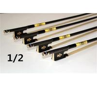 Electric Guitar Pickup 1 piece of violin bow 4/4 3/4 1/2 1/4 size carbon fiber with mesh cover ebony frog carving(1 2 size)