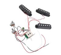 Electric Guitar Pickup, Copper Wire Plastic Single Coil Pickup High Sensitivity Adjustable Guitar Pickup Replacement with Accessories Pack for ST Panel (Black)