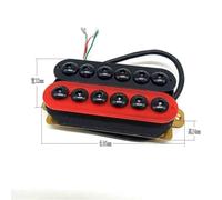 Electric guitar pickup Four-core double-coil umbrella head hexagonal pickup Electric Guitar Instrument Pickups(Black-red)