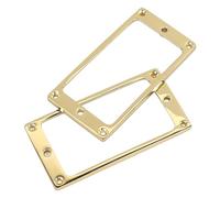 Electric Guitar Pickup Frame Zinc Alloy Humbucker Mounting Ring Cover for Electric Guitar Replacement Parts 4x4mm 2PCS Set (Gold)