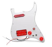 Electric Guitar Pickup Guard Plate Assembly Alnico Is Suitable For HH Magnet Pickups(Red)