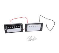 Electric Guitar Pickup Metal Double Coil High Output Rich Tone Guitar Parts Replacement for Hard Rock Metal Music Performance Black Frame 2 Pickups (Silver)