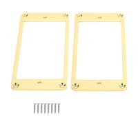 Electric Guitar Pickup Rings 2Pcs | Aluminum Alloy Flat Mounting Frame for Humbucker Pickups | Guitar Accessories Replacement/Upgrade/Decoration (Gold)